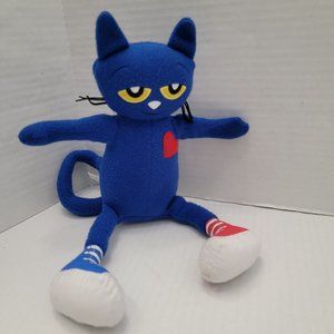 Pete The Cat Plush Animal Doll Based on the Books James Dean Blue Red Heart 12"